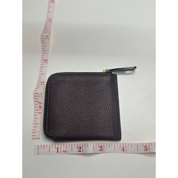 Women's Burberry Burgundy Orange Leather Zip Wallet One Size - Picture 2 of 5